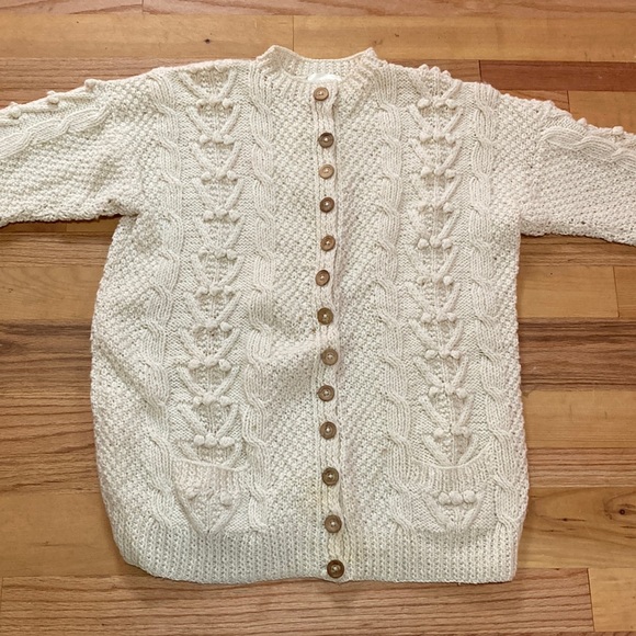 Athena Designs Irish HandKnit Pure New Wool, Unisex Fisherman’s Cable/Popcorn OS - Picture 1 of 7